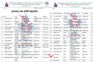 বাংলাদেশ মাল্টিমিডিয়া জার্নালিস্ট এসোসিয়েশন সুনামগঞ্জ জেলা কমিটির অনুমোদন